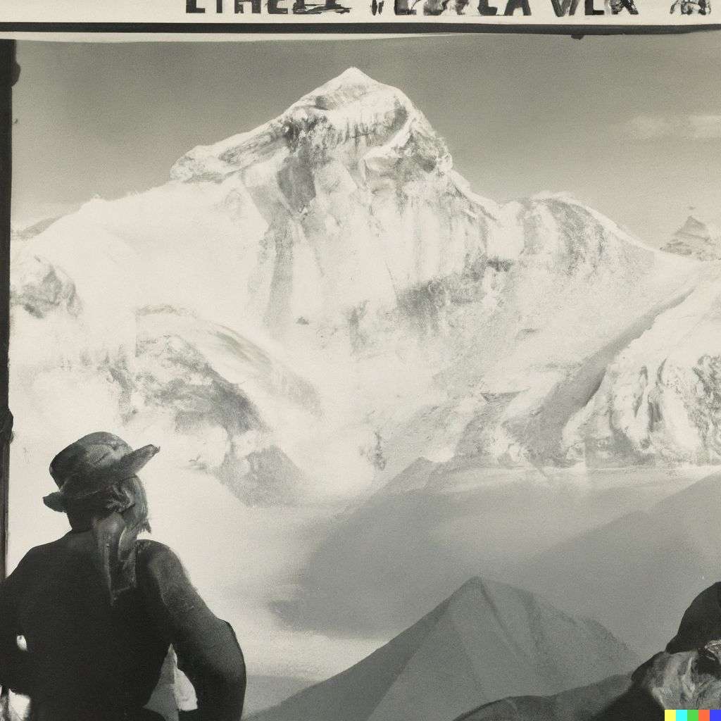 someone gazing at Mount Everest, front page of The New York Times, 1920